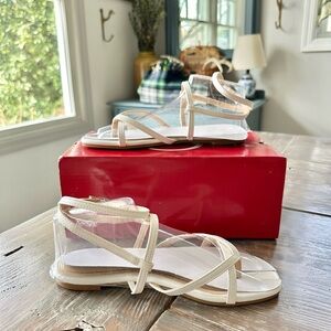 New Journee Collection Cream Strappy Ankle-Sandals